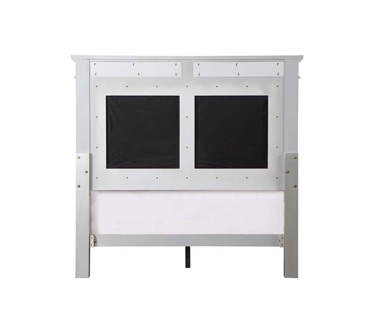 Varian Twin Bed, Burgundy Velvet, Silver & Mirrored Finish Acme