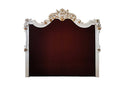 Vendome California King Bed, Faux Leather & Antique Pearl Finish Acme