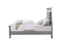 Varian Full Bed, Gray Velvet, Silver & Mirrored Finish Acme