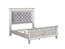 Varian Full Bed, Gray Velvet, Silver & Mirrored Finish Acme