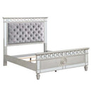 Varian Twin Bed, Gray Velvet, Silver & Mirrored Finish Acme