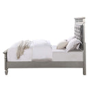 Varian Twin Bed, Gray Velvet, Silver & Mirrored Finish Acme
