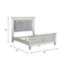 Varian Twin Bed, Gray Velvet, Silver & Mirrored Finish Acme