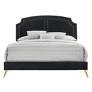 Zeena Full Bed, Black Velvet Acme