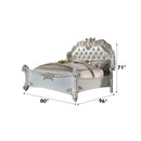 Vendome Queen Bed, Faux Leather & Antique Pearl Finish Acme