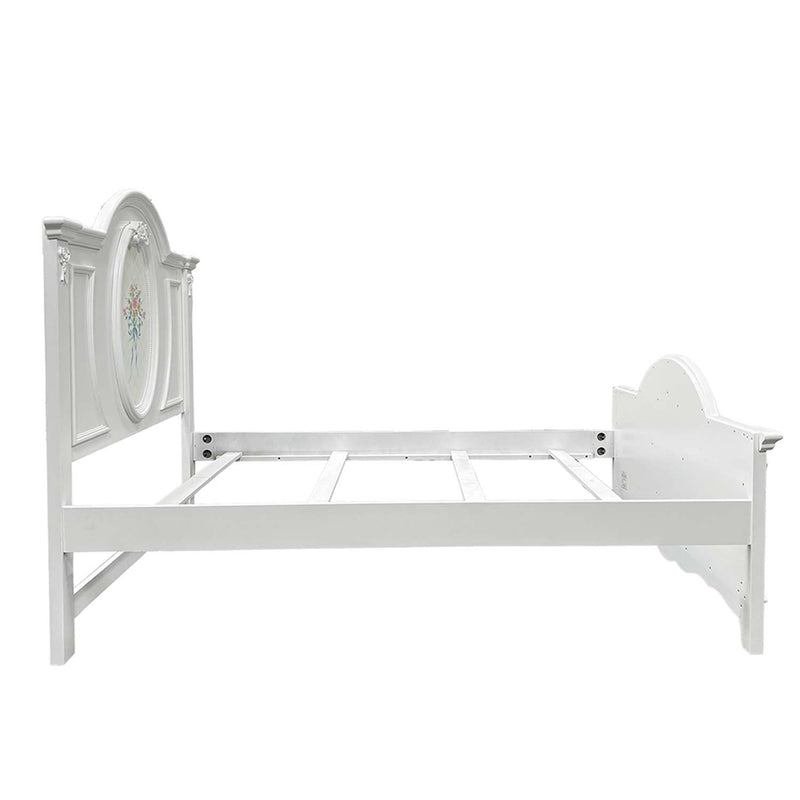 Flora Full Bed, White Finish Acme