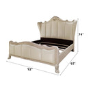 Dresden II King Bed, Faux Leather & Bone White Finish Acme