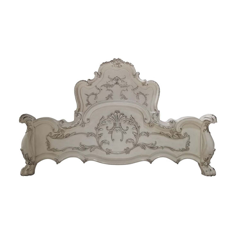 Dresden Eastern King Bed, Bone White Finish Acme