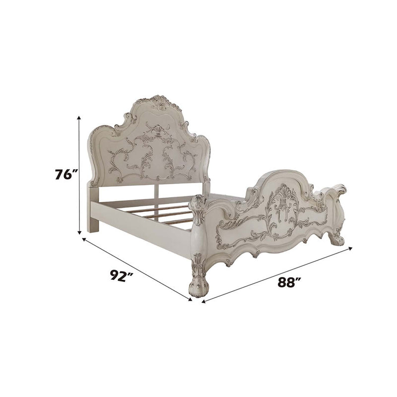 Dresden Eastern King Bed, Bone White Finish Acme