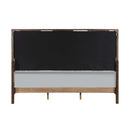 Carena Queen Bed, Light Gray Fabric & White & Brown Finish Acme