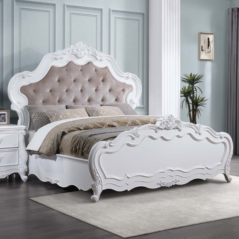 Latisha King Bed, White Finish Acme
