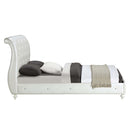 Dorothy Full Bed, Pearl White Faux Leather & Ivory Finish Acme
