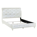 Dorothy Twin Bed, Pearl White Faux Leather & Ivory Finish Acme