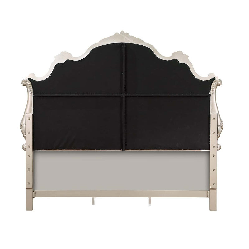 Bently King Bed, Fabric & Champagne Finish Acme