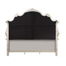 Bently Queen Bed, Fabric & Champagne Finish Acme