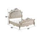 Bently Queen Bed, Fabric & Champagne Finish Acme