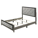 Jehoram Eastern King Bed, Gray Linen & Gray Finish Acme