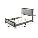 Jehoram Eastern King Bed, Gray Linen & Gray Finish Acme