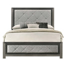 Jehoram Queen Bed, Gray Linen & Gray Finish Acme