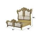 Desiderius Eastern King Bed, Antique Gold & Hand Painted Brown Finish Acme