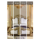 Desiderius Eastern King Bed, Antique Gold & Hand Painted Brown Finish Acme