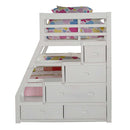 Jason Twin/Full Bunk Bed w/Trundle & Storage, White Finish Acme
