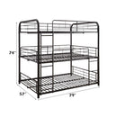 Cairo Triple Full Bunk Bed, Sandy Black Finish Acme