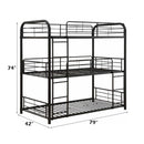 Cairo Triple Twin Bunk Bed, Sandy Black Finish Acme