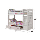 Allentown Twin/Twin Bunk Bed w/Trundle & Storage, White Finish Acme