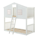 Rohan Cottage Twin/Twin Bunk Bed, White & Pink Finish Acme