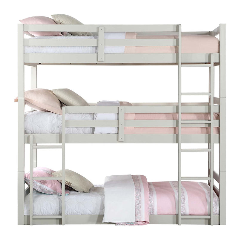 Ronnie Triple Twin Bunk Bed, Light Gray Finish Acme