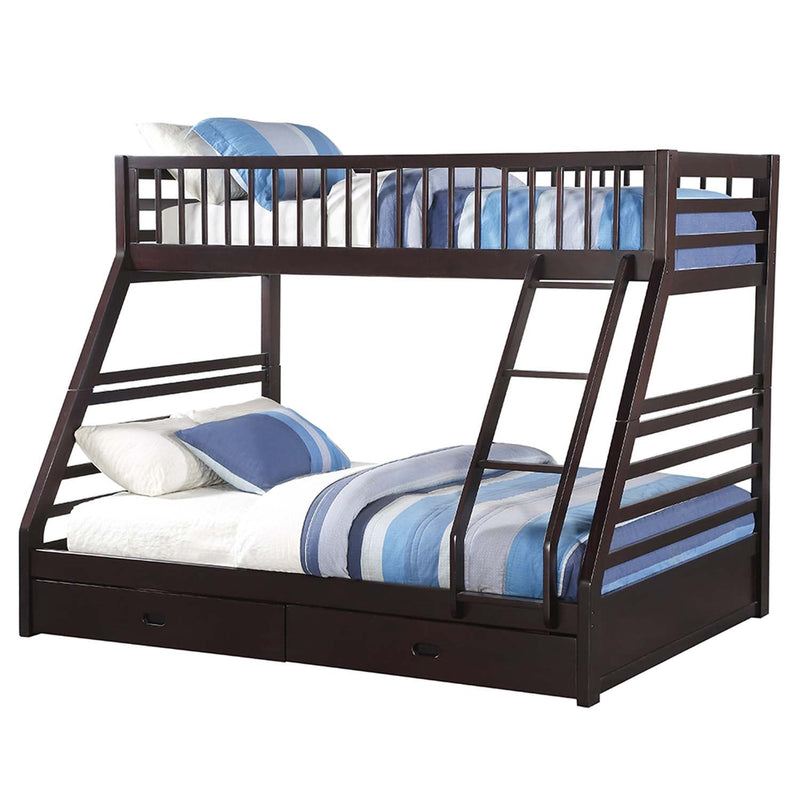 Jason Twin Xl/Queen Bunk Bed w/Storage, Espresso Finish Acme