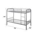 Bristol Twin/Twin Bunk Bed, Gunmetal Finish Acme