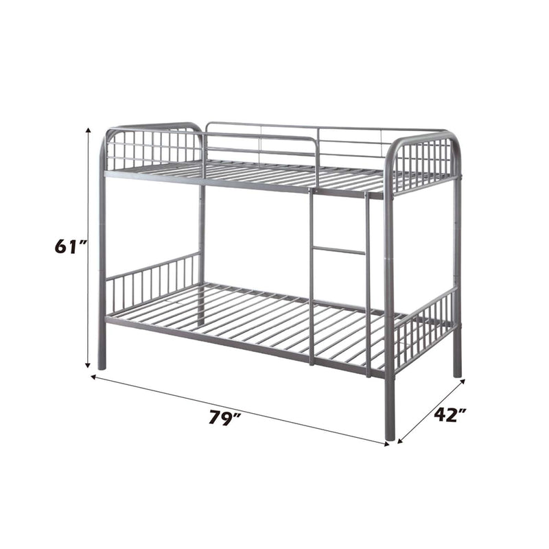 Bristol Twin/Twin Bunk Bed, Gunmetal Finish Acme