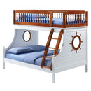 Farah Twin/Full Bunk Bed, Oak & White Finish Acme
