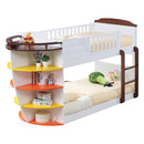 Neptune Twin/Twin Bunk Bed, White & Chocolate Finish Acme