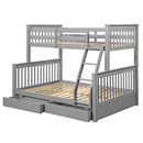 Haley II Twin/Full Bunk Bed w/Storage, Gray Finish Acme
