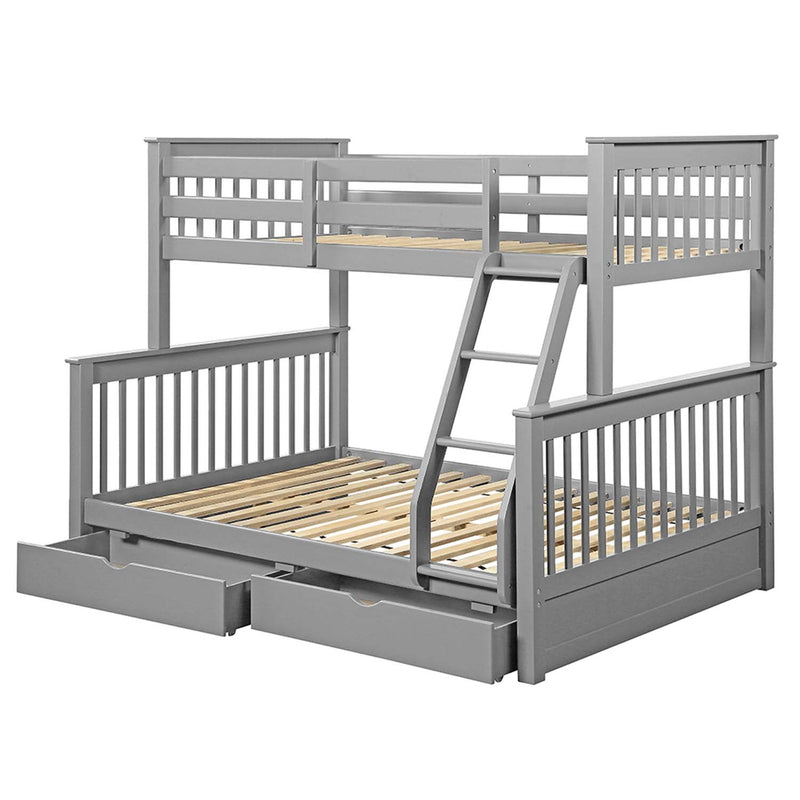 Haley II Twin/Full Bunk Bed w/Storage, Gray Finish Acme