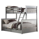 Haley II Twin/Full Bunk Bed w/Storage, Gray Finish Acme