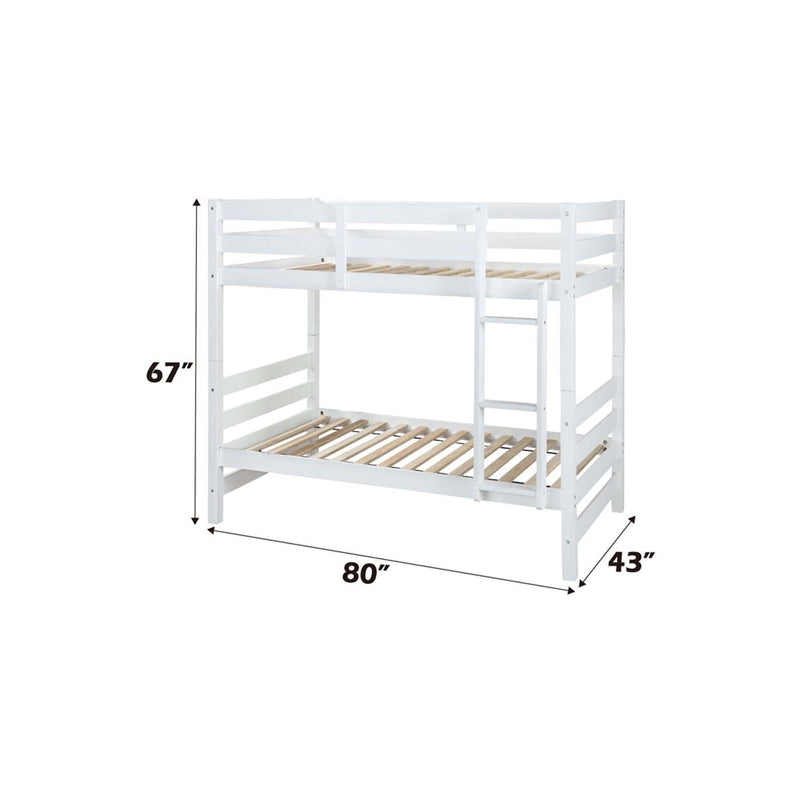 Ronnie Twin/Twin Bunk Bed, White Finish Acme