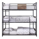 Brantley Triple Twin Bunk Bed, Sandy Black & Dark Bronze Hand-Brushed Finish Acme