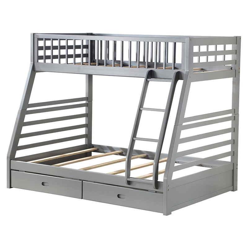 Jason Twin/Full Bunk Bed w/Storage, Gray Finish Acme