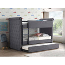 Romana II Twin/Twin Bunk Bed w/Trundle, Gray Fabric Finish Acme