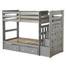 Allentown Twin/Twin Bunk Bed w/Trundle & Storage, Gray Finish Acme