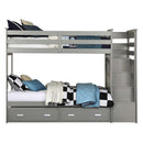 Allentown Twin/Twin Bunk Bed w/Trundle & Storage, Gray Finish Acme