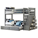 Allentown Twin/Twin Bunk Bed w/Trundle & Storage, Gray Finish Acme