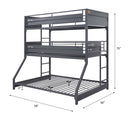 Cargo Twin/Twin/Full Bunk Bed, Gunmetal Finish Acme