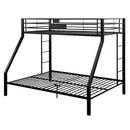 Limbra Twin XL/Queen Bunk Bed, Sandy Black Finish Acme