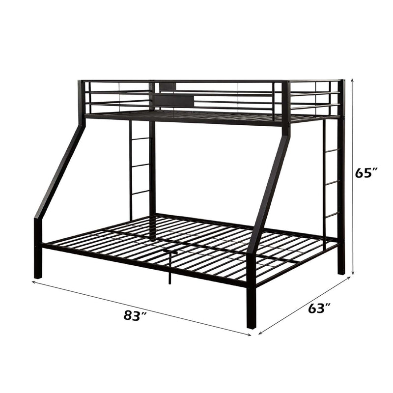 Limbra Twin XL/Queen Bunk Bed, Sandy Black Finish Acme