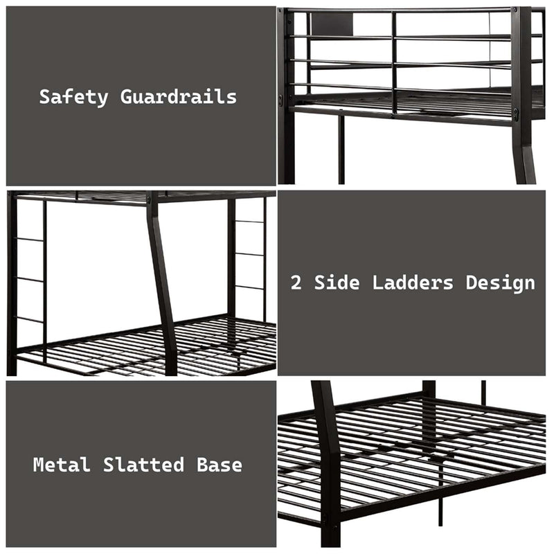 Limbra Full XL/Queen Bunk Bed, Sandy Black Finish Acme